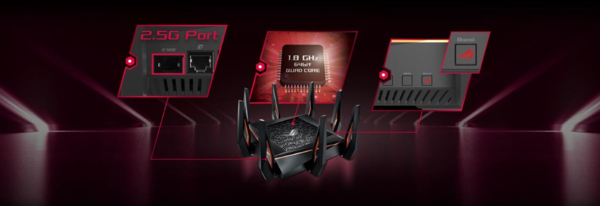 Router wifi ASUS GT-AX11000 Chuẩn AX11000 - Wifi 6 8